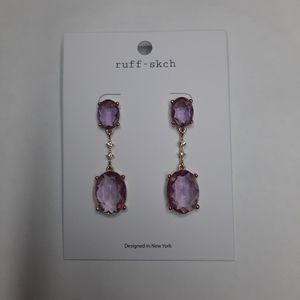 Ruff-skch Purple Stone Dangling Earrings
